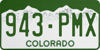 CO license plate 943PMX