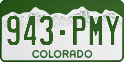 CO license plate 943PMY
