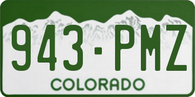 CO license plate 943PMZ