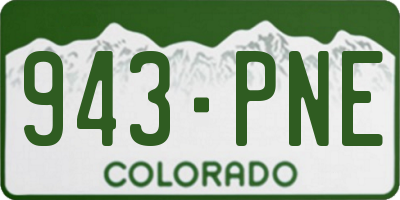 CO license plate 943PNE