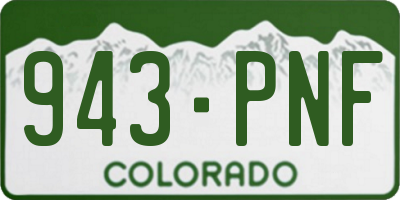 CO license plate 943PNF