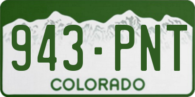 CO license plate 943PNT