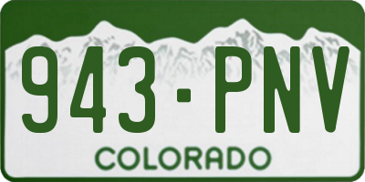 CO license plate 943PNV