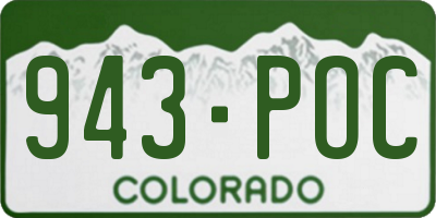CO license plate 943POC