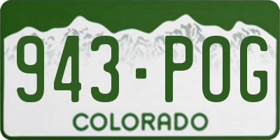 CO license plate 943POG