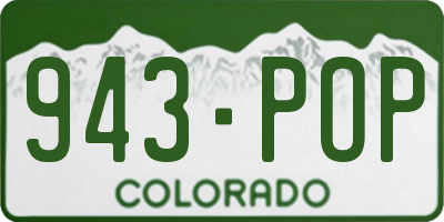 CO license plate 943POP