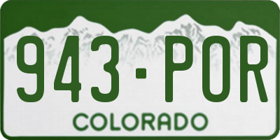 CO license plate 943POR