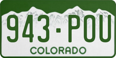 CO license plate 943POU