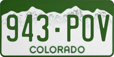 CO license plate 943POV