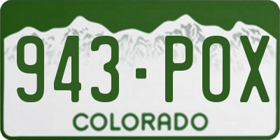 CO license plate 943POX