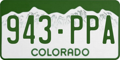 CO license plate 943PPA