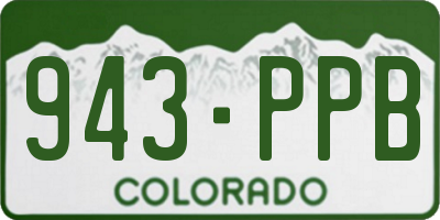 CO license plate 943PPB