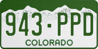 CO license plate 943PPD