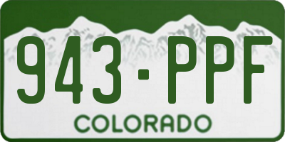 CO license plate 943PPF