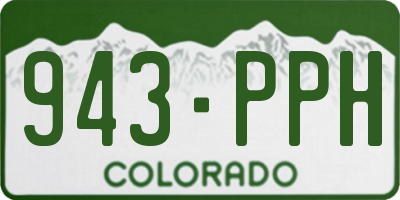 CO license plate 943PPH