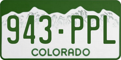 CO license plate 943PPL