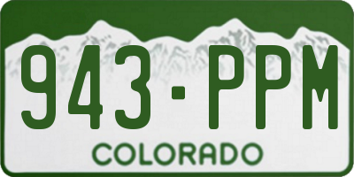 CO license plate 943PPM