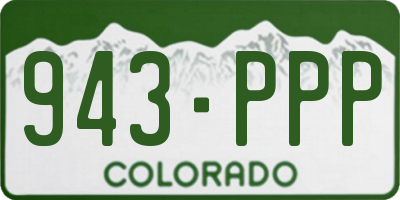 CO license plate 943PPP