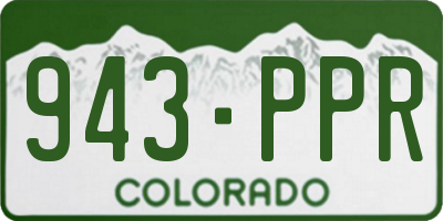CO license plate 943PPR