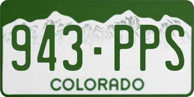 CO license plate 943PPS