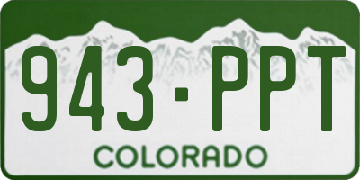 CO license plate 943PPT