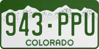 CO license plate 943PPU