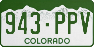 CO license plate 943PPV