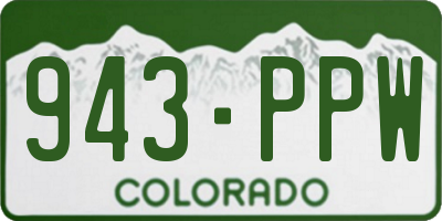 CO license plate 943PPW