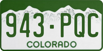 CO license plate 943PQC