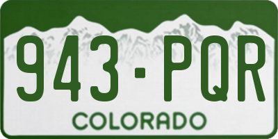 CO license plate 943PQR