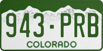 CO license plate 943PRB