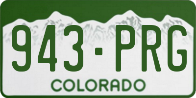 CO license plate 943PRG