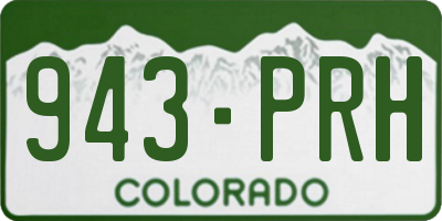 CO license plate 943PRH