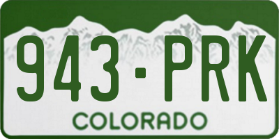 CO license plate 943PRK