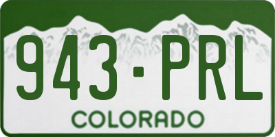 CO license plate 943PRL