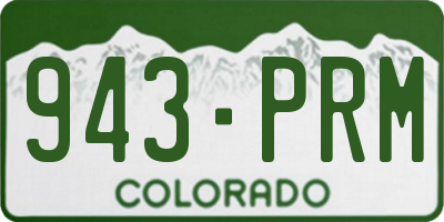 CO license plate 943PRM