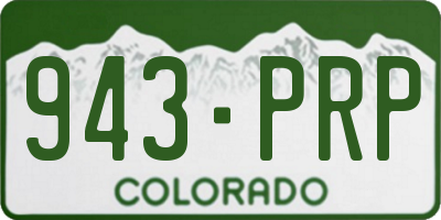 CO license plate 943PRP