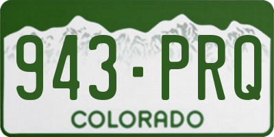 CO license plate 943PRQ