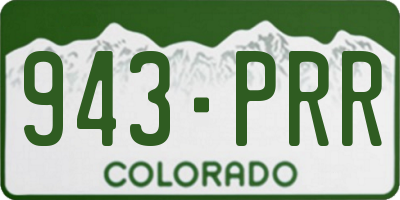 CO license plate 943PRR
