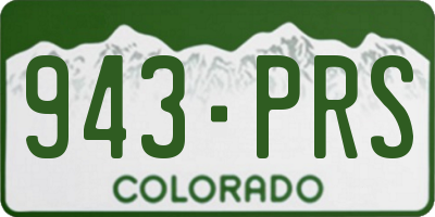 CO license plate 943PRS
