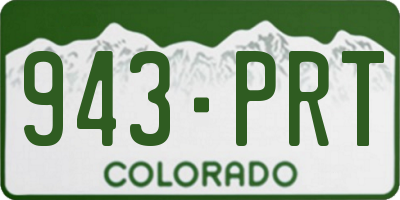 CO license plate 943PRT