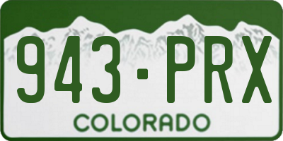 CO license plate 943PRX