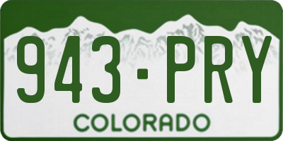 CO license plate 943PRY