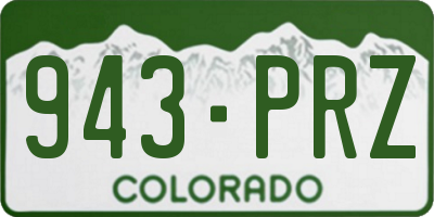 CO license plate 943PRZ