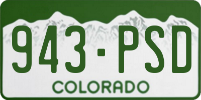 CO license plate 943PSD