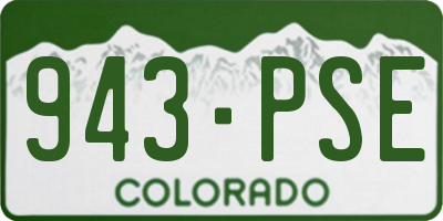 CO license plate 943PSE