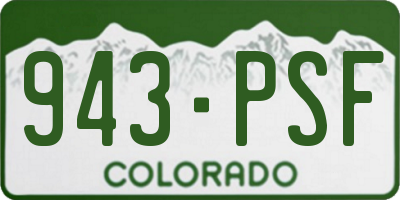 CO license plate 943PSF