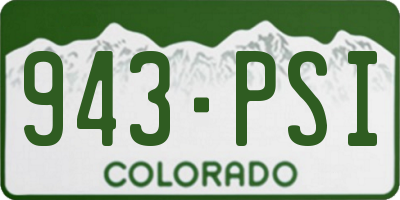 CO license plate 943PSI
