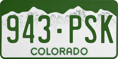 CO license plate 943PSK