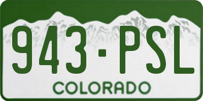 CO license plate 943PSL